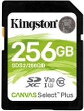 Kingston Canvas Select Plus - Flashhukommelseskort - 256 GB - Video Class V30 / UHS-I U3 / Class10 - SDXC UHS-I