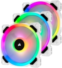 CORSAIR LL Series LL120 RGB Dual Light Loop - Indsats med blæser - 120 mm - hvid, blå, gul, rød, grøn, orange, violet (pakke med 3)