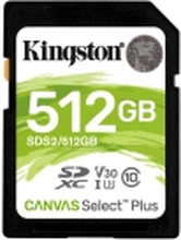 Kingston Canvas Select Plus - Flashhukommelseskort - 512 GB - Video Class V30 / UHS-I U3 / Class10 - SDXC UHS-I