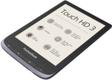 PocketBook Touch HD 3 - eBook læser - 16 GB - 6 monokrom E Ink Carta (1072 x 1448) - touch screen - Bluetooth, Wi-Fi - metalgrå