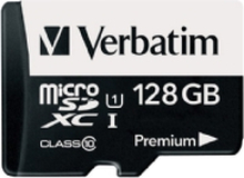 Verbatim Premium - Flashhukommelseskort (SD adapter inkluderet) - 128 GB - UHS Class 1 / Class10 - 300x - microSDXC UHS-I