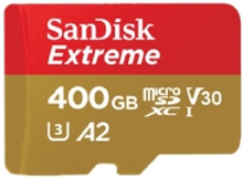 SanDisk Extreme - Flashhukommelseskort (microSDXC til SD adapter inkluderet) - 400 GB - A2 / Video Class V30 / UHS-I U3 - microSDXC UHS-I
