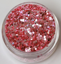 Tvåfärgat hexagon glitter Rosa silver