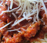pasta with haggis tomato sauce
