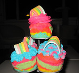 regnbue cupcakes
