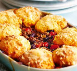 vegetable cobbler with cheese scone topping