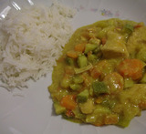riso basmati con pollo al curry e verdure indiano