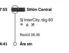Tågbiljett Stockholm - Åre...