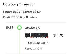 Tågbiljett Göteborg Åre