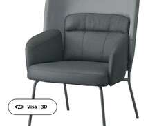 Ikea Bingsra grå med hög rygg