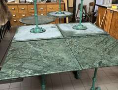 Cafébord, grön marmor,  8 st