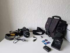 Kamera Nikon D3100 med minn...