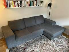 Praktisk grå 3-sits-soffa m...