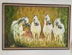 Oljemålning med hästar, kon...