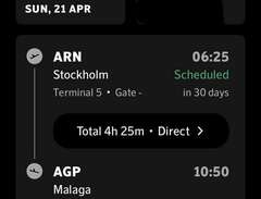 2 st flygbiljetter Arlanda-...