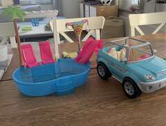 Barbie med pool och jeep