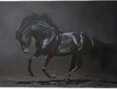 Canvas hästtavla 100×74 cm