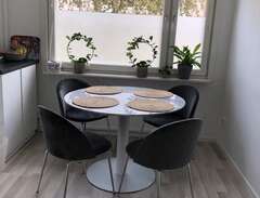 Matbord i marmor + stolar