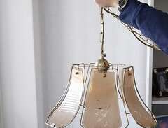 Mässingslampa med planglas