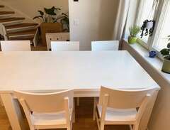 Matbord med stolar -  vit 1...