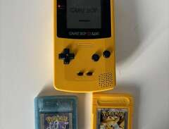 Gameboy Color gul med Pokem...