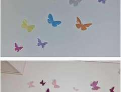 Fjärilar, dekoration, väggd...