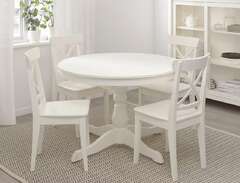 Utdragbart bord, vit, nytt