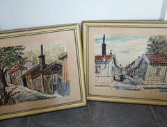 Två akvareller av Mauritz F...