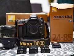 Nikon d600 med tillbehör!