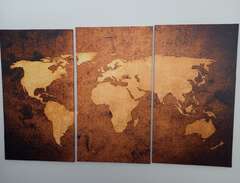 Canvas tavla världskarta tr...