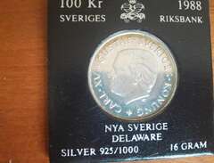 Silvermynt 100-krona från 1988