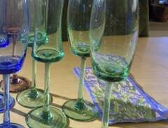 5 stycken gröna vinglas ros...