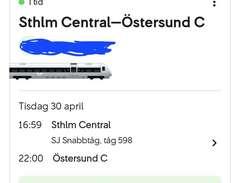 Tågbiljett Stockholm C - Ös...