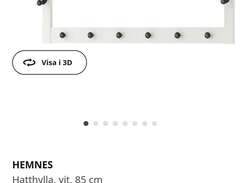 vit HEMNES hatthylla från IKEA