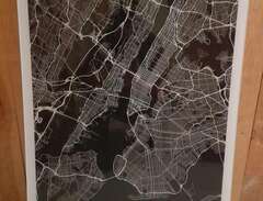 MAP NEW YORK BLACK