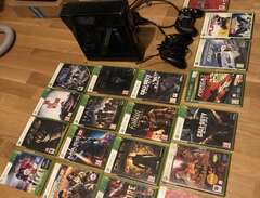 Xbox 360 slim med 20 st spel