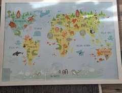 Världskarta Tavla
