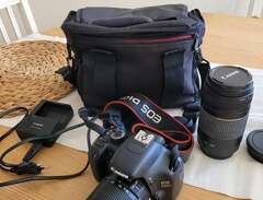 Canon EOS 550D med två obje...