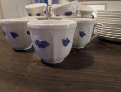 12 kaffekoppar Blå Blom Rör...