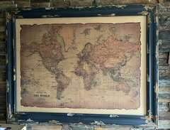 Stor tavla med världskarta