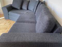 Stor soffa svart/grå