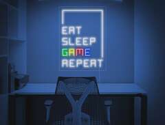 Neonskylt ”Eat, Sleep, Game...