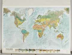 Stor världskarta på rulle