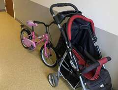 Barncykel och barnvagn
